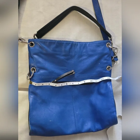 Blue Leather Shoulder Bag - Picture 12 of 16